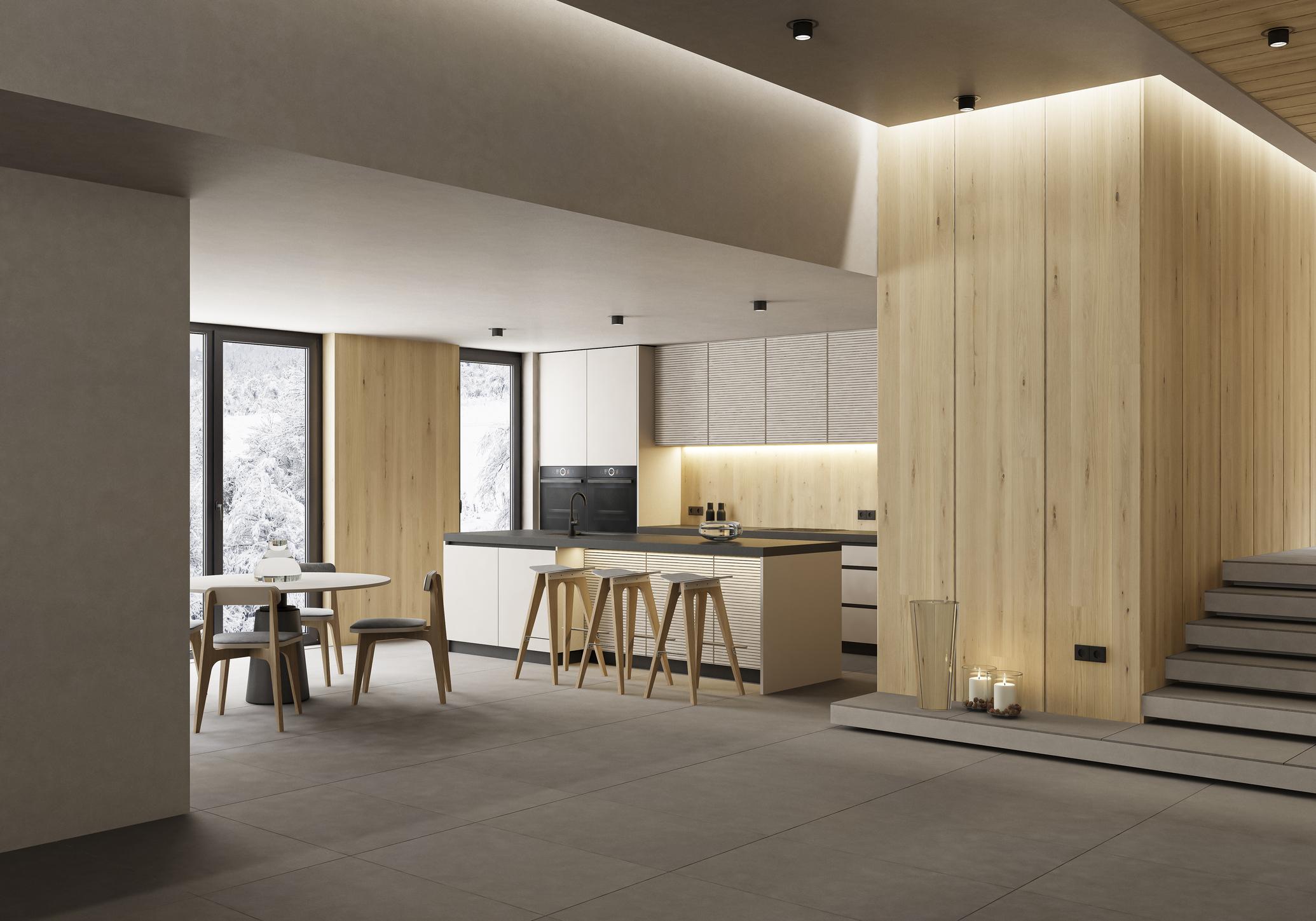 Nordic kitchen interior with light wood panelling, the calm spaces CosyRosy belongs in